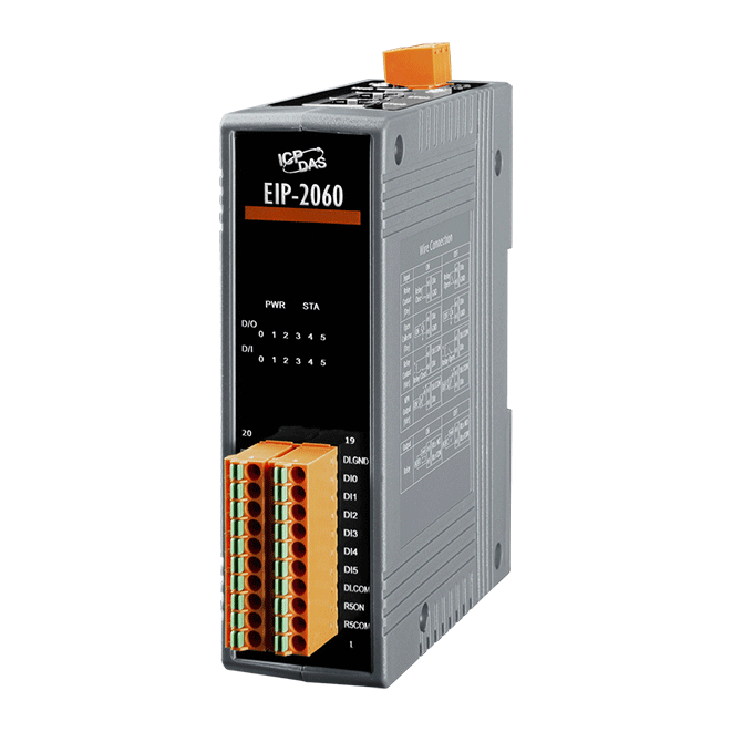 EIP-2060 EtherNet/IP Module with isolated 6-ch DI & 6-ch Relay Output