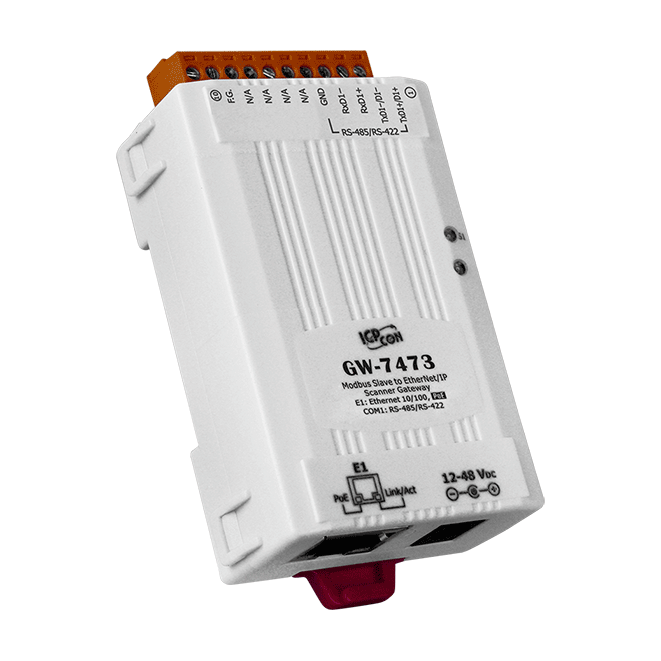 GW-7473 Modbus Slave to EtherNet/IP Scanner Gateway
