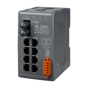 NS-209FT 8-port 10/100 Mbps Ethernet with 1 fiber port Switch (Multi mode, ST connector) with plastic case