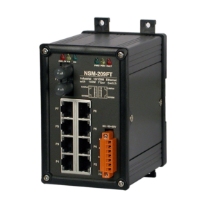 NSM-209FT 8-port 10/100 Mbps Ethernet with 1 fiber port Switch (Multi mode, ST connector) with metal case