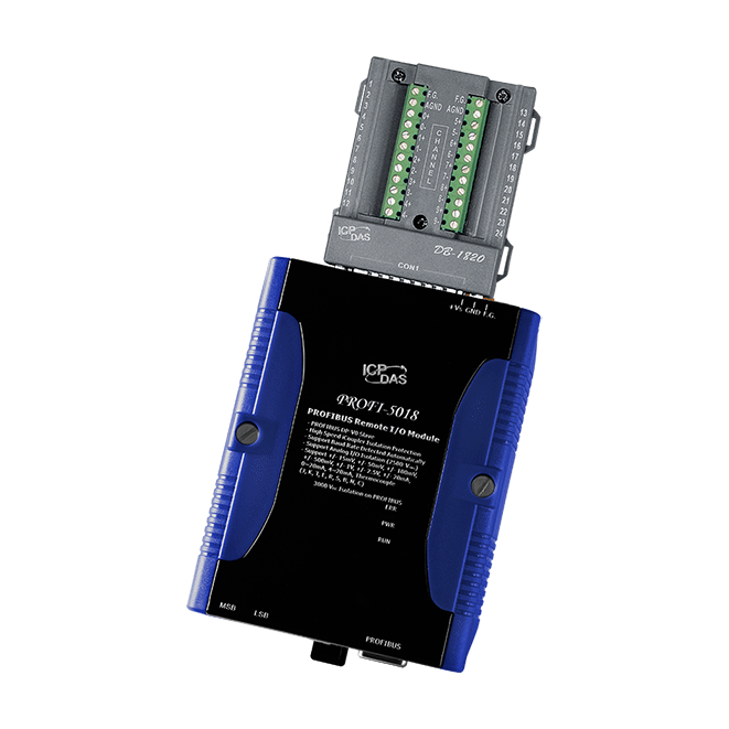 PROFI-5018/S PROFIBUS Remote I/O Module with 10-channel Thermocouple Input with High Voltage Protection