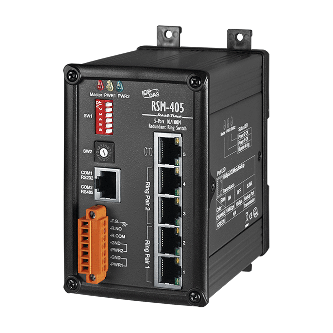 RSM-405 5-Port Real-time Redundant Ring Switch with metal case