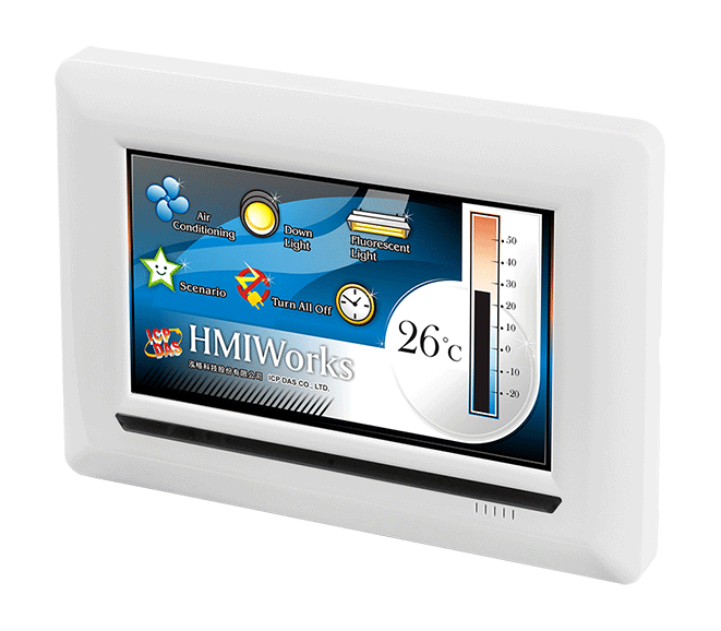 TPD-703-64 7" Touch HMI Device with 1 x RS-485, 1 x RS-232, Ethernet (PoE), 64 MB Flash
