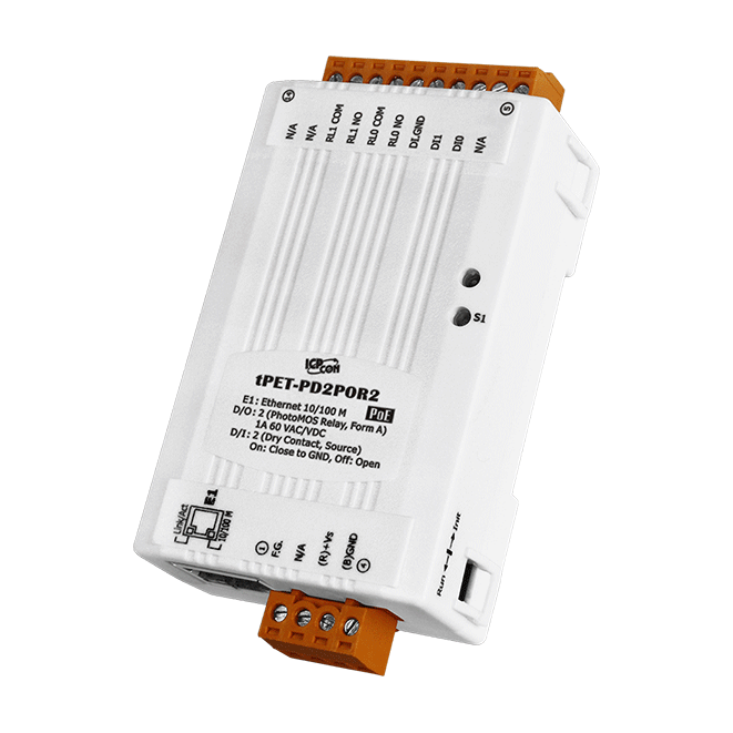 tPET-PD2POR2 2-ch Dry Contact DI & 2-ch PhotoMos Relay PoE module
