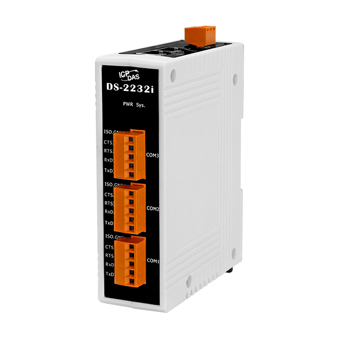 DS-2232i Device Server with 2-port Ethernet Switch & 3 Isolated RS-232 Ports