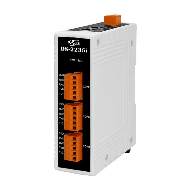 DS-2235i Device Server with 2-port Ethernet Switch & 3 Isolated RS-422/485 Port