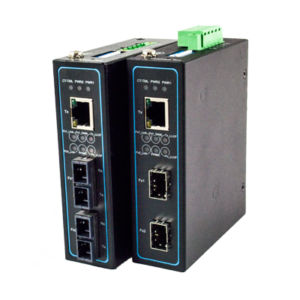 EF24-1G-1Fm-SC-550M Industrial Gigabit Ethernet-to-Fibre Media Converter, multimode, SC connector, Link Fault Pass-Through, Auto Speed, 550M