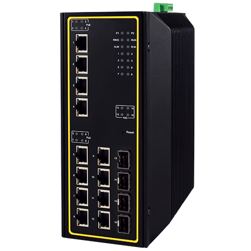 EHG7616-4PoE-4SFP-410GSFP 16-Port Managed Gigabit Layer-3 with 4 RJ45, 4 PoE, 4 SFP & 4 x 10 Gigabit SFP uplink ports