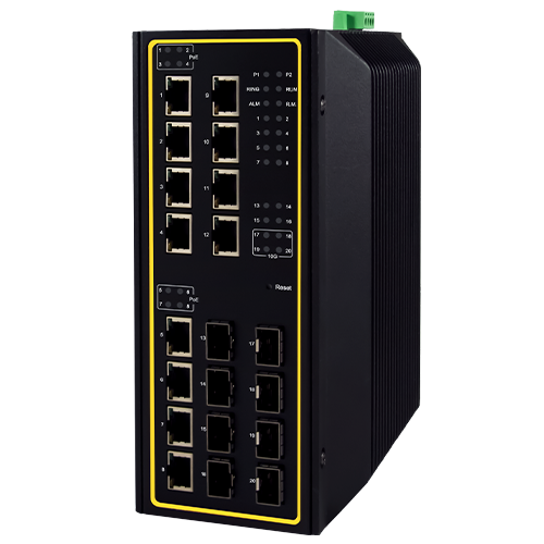 EHG7620-4SFP-410GSFP 20-Port Managed Gigabit Layer-3 Switch with 12 RJ45, 4 SFP & 4 x 10 Gigabit SFP uplink ports