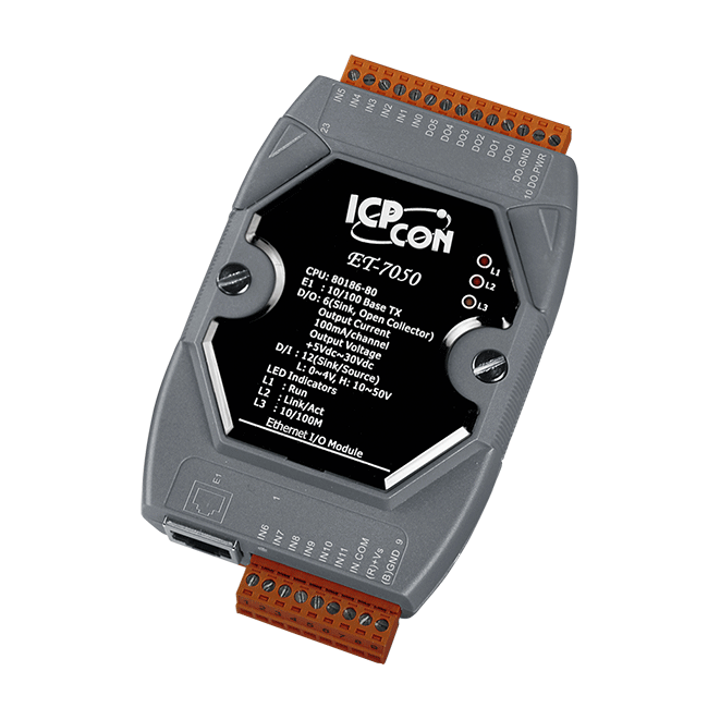 ET-7050 12-channel DI & 6-channel DO with 32-bit Counters