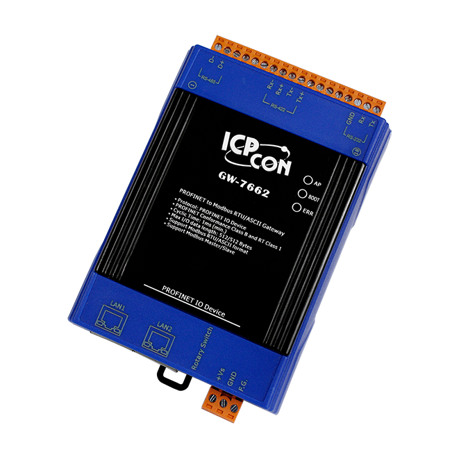 GW-7662 PROFINET to Modbus RTU/ASCII Gateway