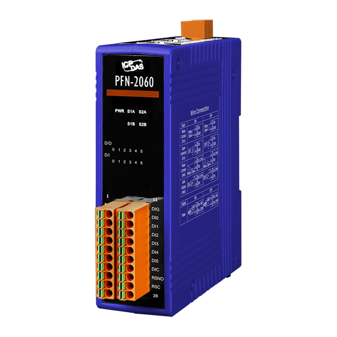 PFN-2060 PROFINET I/O Module (Isolated 6-ch DI & 6-ch Relay Output)