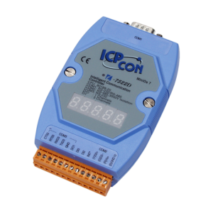 I-7522D Addressable RS-485 to 2 x RS-232/RS-485 Converter with 2 DI, 1 DO & 7-Segment LED Display