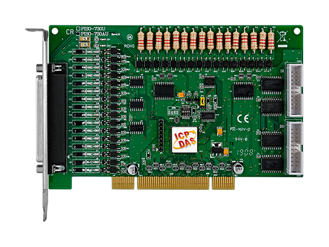 PISO-730AU Universal PCI, 32-ch Isolated Digital I/O & 32-ch TTL Digital I/O Board (Source, PNP)
