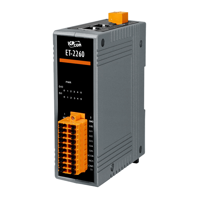 ET-2260 Ethernet I/O Module with 6-ch DI & 6-ch Power Relay