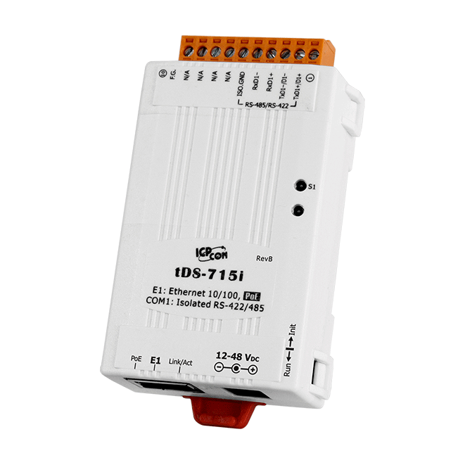 tDS-715i Tiny (1x Isolated RS-422/485) Serial-to-Ethernet Device Server with PoE