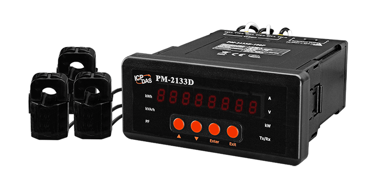 PM-2133D-160P-MTCP 3-phase Smart Power Meter with includes 100A CT (Inside diameter 10 mm; wire lead 4 m) x 3, LED Display & Modbus TCP interface