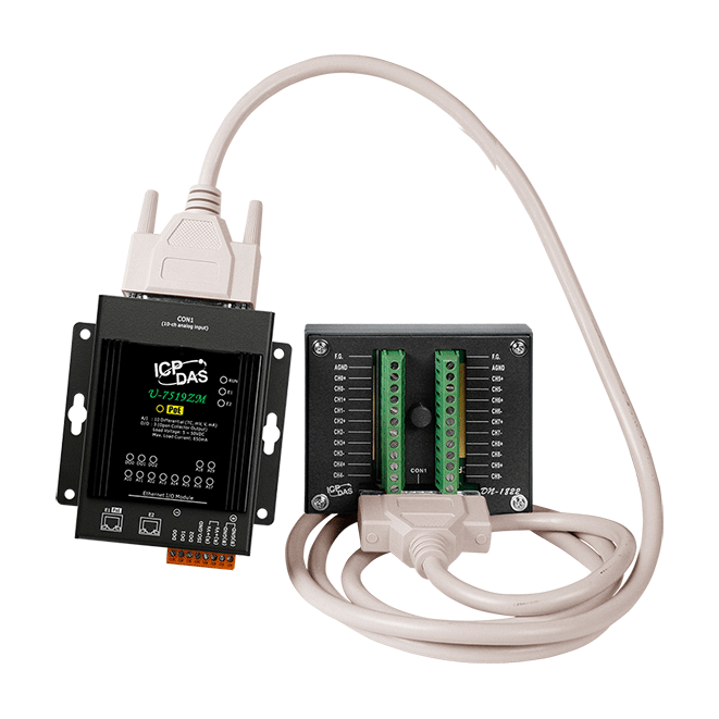 U-7519ZM/S2 OPC UA I/O Module with 10-ch AI, 3-ch DO, and 2-port Ethernet Switch