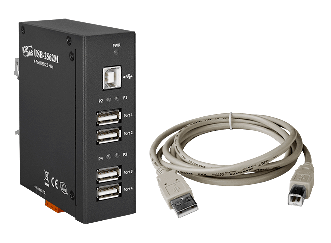 USB-2562M 4-port Industrial USB 2.0 Hub (with metal casing)