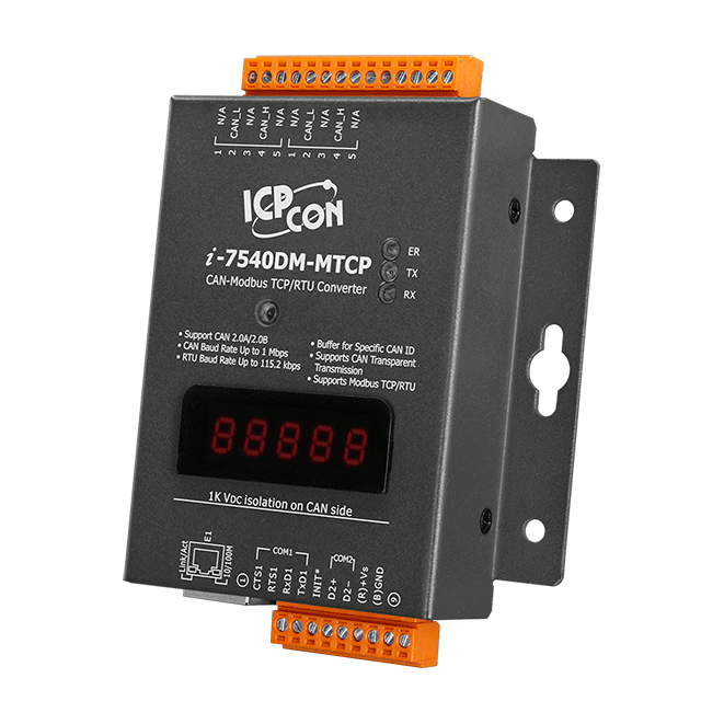 I-7540DM-MTCP-G CAN to Ethernet/ Modbus Converter (Metal case)