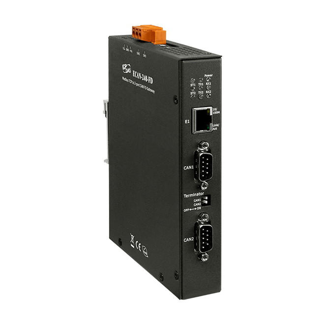 ECAN-240-FD Modbus TCP to 2-port CAN FD Gateway