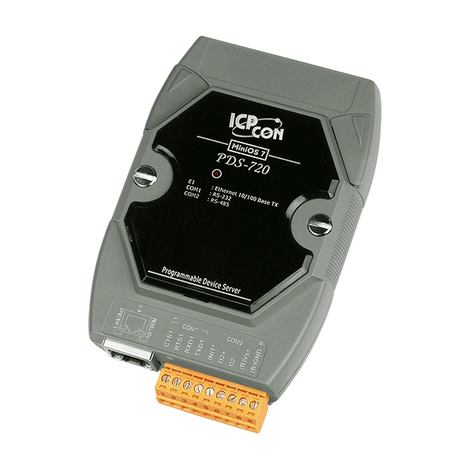 PDS-720 Programmable (1x RS-232 and 1x RS-485) Serial-to-Ethernet Device Server