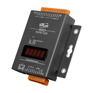 PDSM-742D Programmable (3x RS-232 and 1x RS-485) Serial-to-Ethernet Device Server with LED Display (Metal Case)