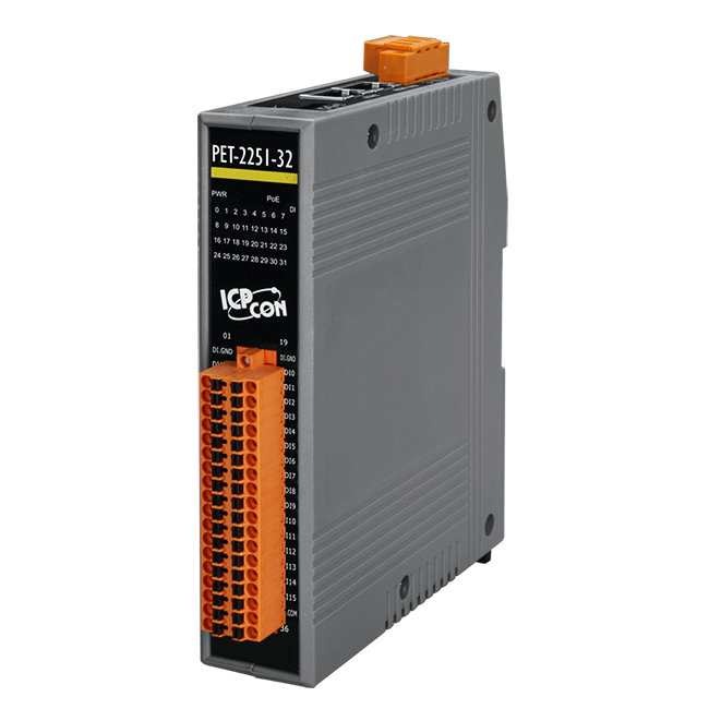 PET-2251-32 PoE Ethernet I/O Module with 32-ch DI