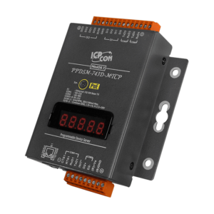 PPDSM-743D-MTCP Programmable (3x RS-232 and 1x RS-485) Serial-to-Ethernet Device Server with 4x DI, 4x DO, PoE, Modbus Gateway and LED Display (Metal Case)