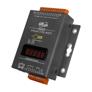 PPDSM-752D-MTCP Programmable (4x RS-232 and 1x RS-485) Serial-to-Ethernet Device Server with PoE, Modbus Gateway and LED Display (Metal Case)