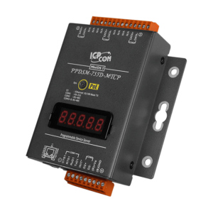 PPDSM-755D-MTCP Programmable (1x RS-232 and 4x RS-485) Serial-to-Ethernet Device Server with PoE, Modbus Gateway and LED Display (Metal Case)