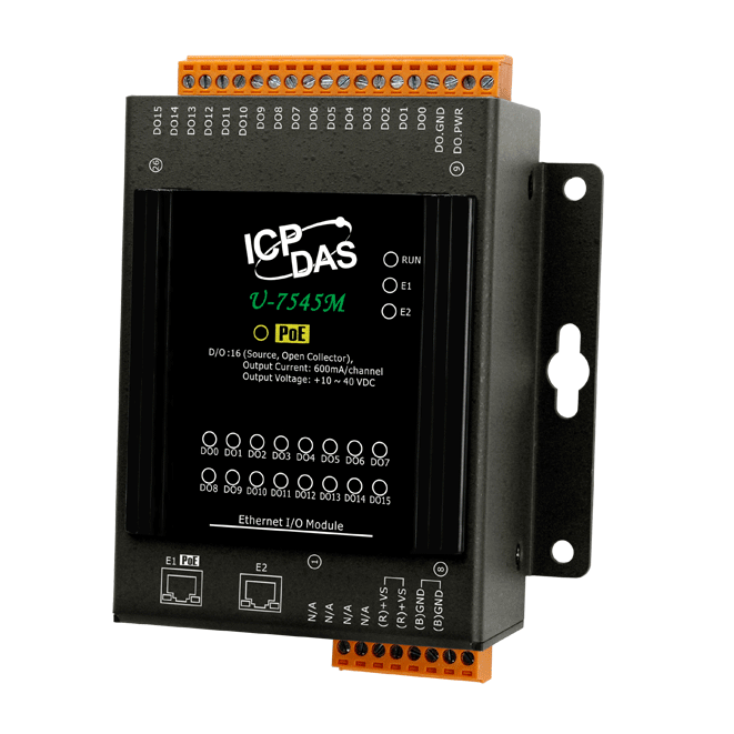 U-7545M OPC UA I/O Module with 16-channels DO (Source type) and 2-port Ethernet Switch