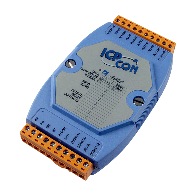 I-7065 4-ch Isolated (Wet, 4~30 VDC) DI and 5-ch Power Relay Module