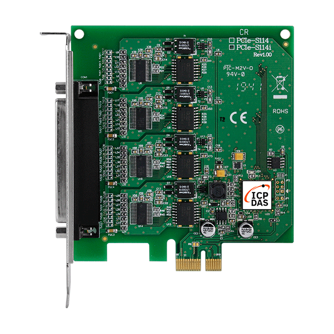 PCIe-S114i PCI Express, Serial Communication Board with 4 Isolated RS-232 ports