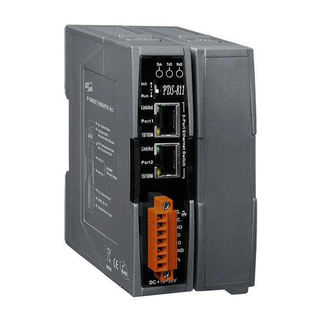 PDS-811 Programmable Serial-to-Ethernet Device Server with 2-port Ethernet Switch & 1x Expansion Slot