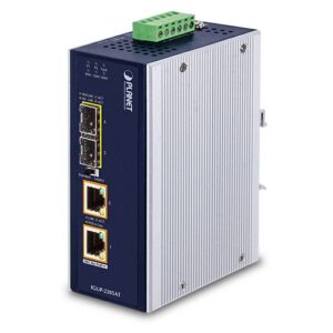 IGUP-2205AT  Industrial 2-Port 100/1000X SFP to 2-Port 10/100/1000T 802.3bt PoE++ Media Converter