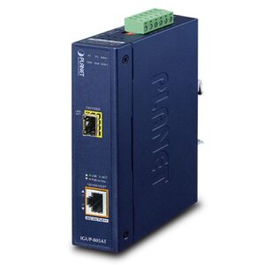 IGUP-805AT Industrial 1-Port 100/1000X SFP to 1-Port 10/100/1000T 802.3bt PoE++ Media Converter