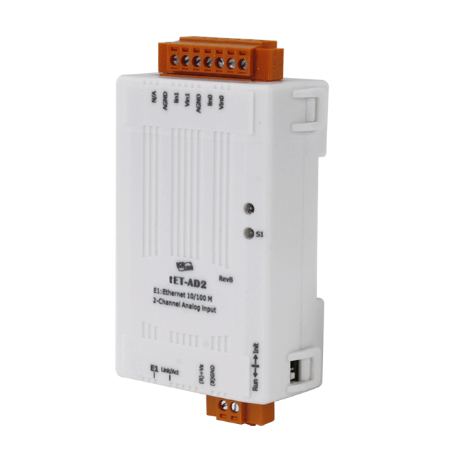 tET-AD2 Tiny Ethernet Module with Isolated 2-ch Analog Input