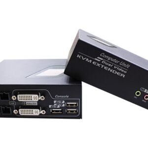 FXXDA-M043 Dual Video DVI KVM Extender over SC Multi-Mode Fiber with Audio, IR, 1KM