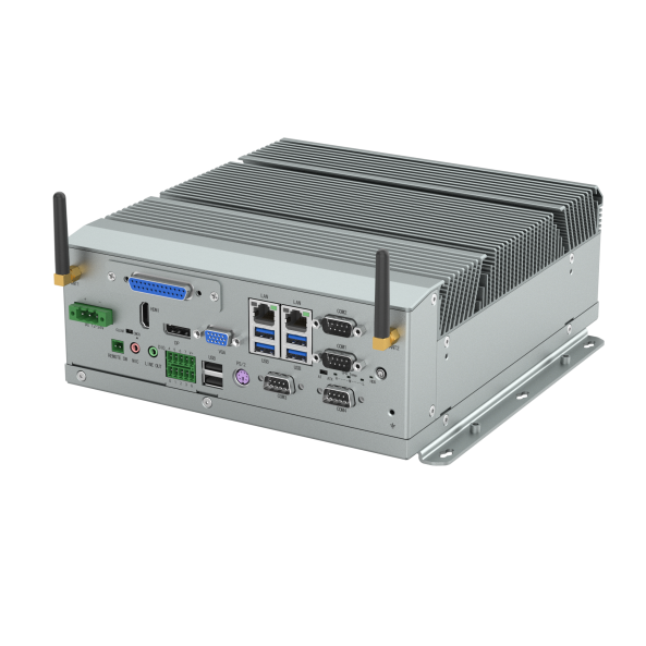 KMDA-3610-S001-i5 Fanless Box PC with optional Intel® Skylake-S or Kabylake-S i5-6500 CPU, 8G DDR4, 2*G-LAN, 4*COM, 4* USB3.0, 3*USB2.0, 8+16bit DIO ,1*PS2, 1*Mini PCIe & DP/HDMI/VGA, Audio/Mic