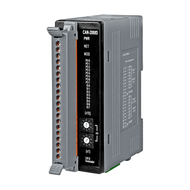 CAN-2088D DeviceNet Slave Module with 8-channel PWM Output & 8-channel High Speed Counter Input