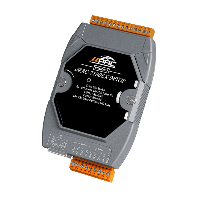 uPAC-7186EX-MTCP-G Palm-sized Programmable Modbus Gateway with 80186-80 CPU & Modbus Firmware