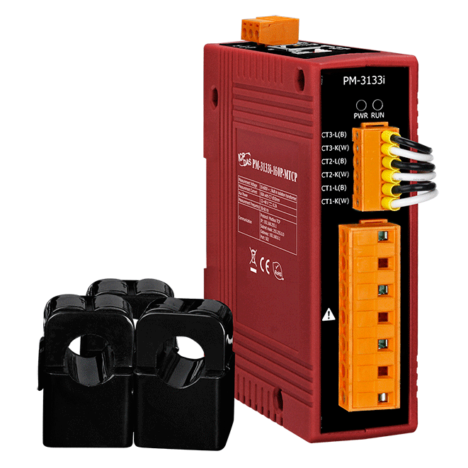 PM-3133i-160P-MTCP Modbus TCP, Isolated 3-phase power meter; includes 100A CT (Inside diameter 16 mm; wire lead 4 m) x 3