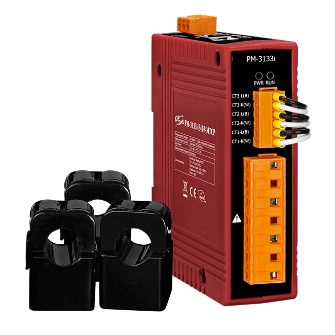 PM-3133i-240P-MTCP Modbus TCP, Isolated 3-phase power meter; includes 200A CT (Inside diameter 24 mm; wire lead 4 m) x 3