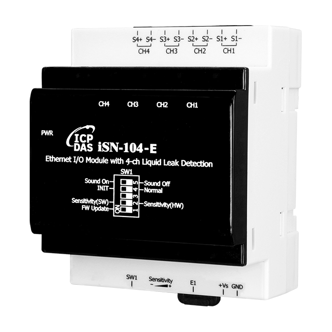 iSN-104-E 4-ch Liquid Leak Detection Module with PoE & Modbus TCP/UDP protocol