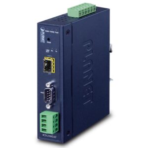 ICS-2105AT Industrial 1-port RS232/422/485 Serial Device Server with 1-Port 100BASE-FX SFP (-40 ~ +75°C)