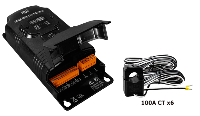 iWSN-9601-160-ME-IP33 iWSN Wireless single-phase 6-loop intelligent power meter includes 100A CT (Inside diameter 16 mm; wire lead 8 m) x 6