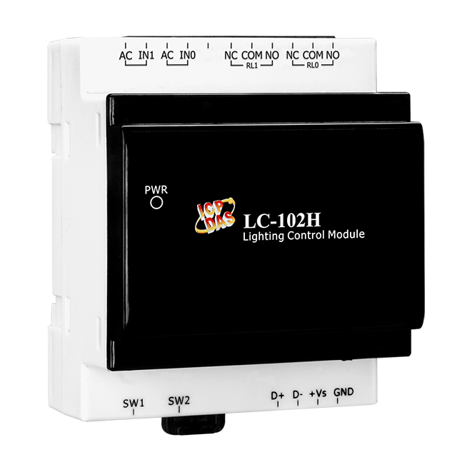 LC-102H 2-CH Lighting Control Module with AC Load Current Measurement (2 Relay output with 2 AC AI + 2 AC DI)