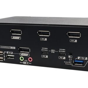 CAHBP-P3122-13 2 Ports Dual Monitor Hybrid KVM Switch ( DP 1.4 + USB-C ) with PD Charging, USB 3.2 Gen 1, USB Audio & Hotkey Control