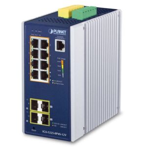 IGS-5225-8P4S-12V Industrial L2+ 8-Port 10/100/1000T 802.3at PoE + 2-Port 100/1G SFP + 2-Port 100/1G/2.5G SFP Managed Ethernet Switch w/ 12V Booster